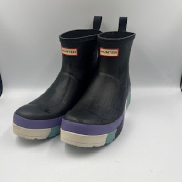 NEW Hunter Original Wellies Play Short Rain Boots Women’s Size 11 Striped - Picture 4 of 11
